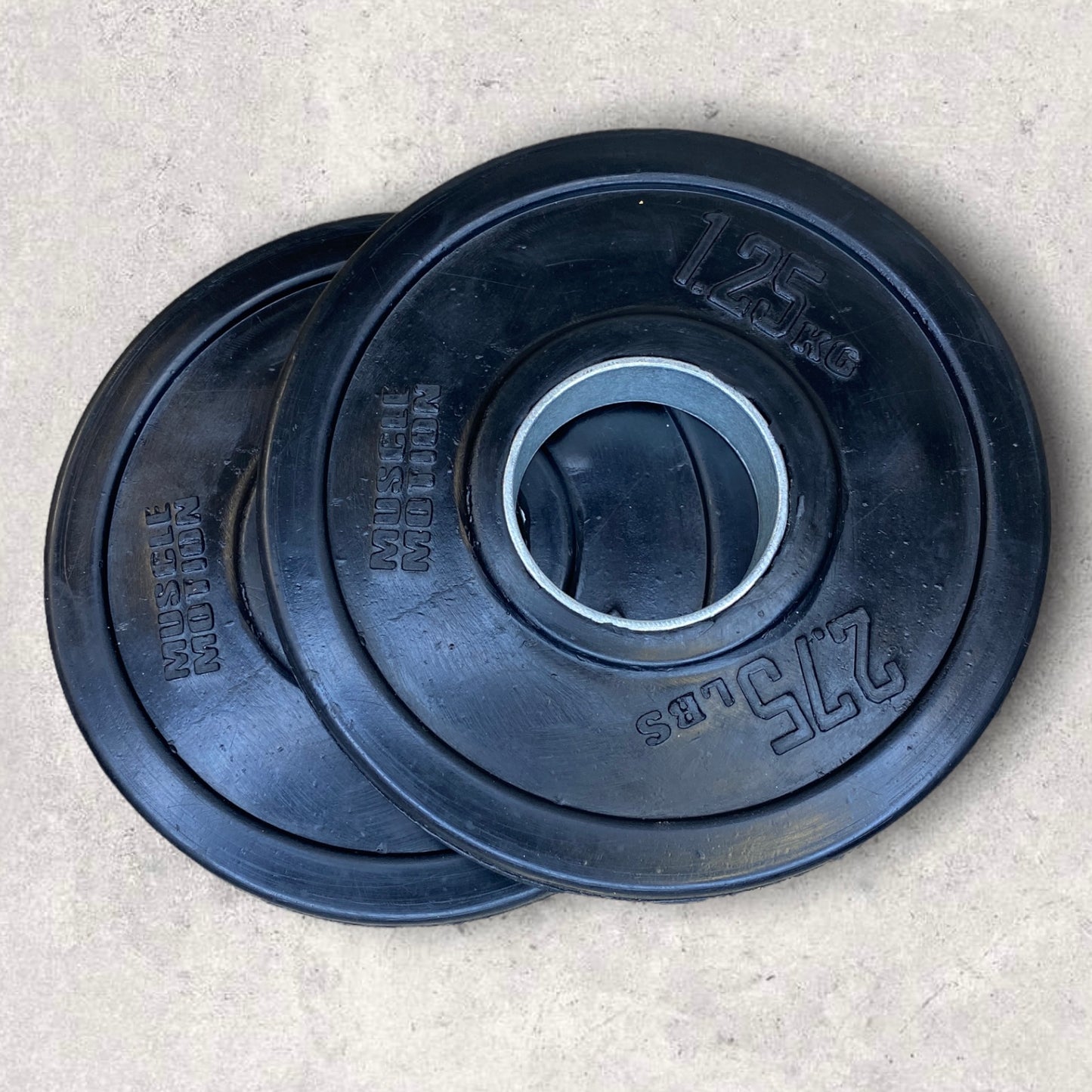 1.25kg Olympic Weight Plates - Pair of Rubber Coated Weights