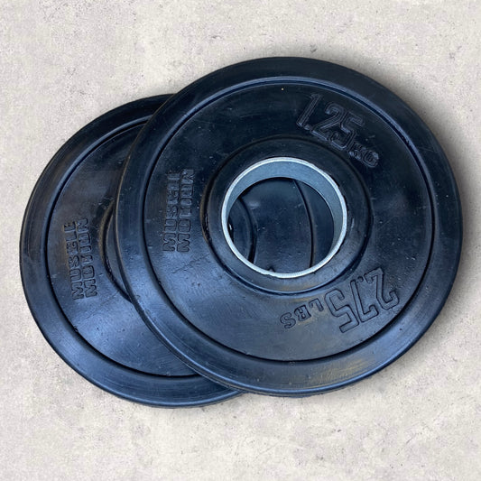 1.25kg Olympic Weight Plates - Pair of Rubber Coated Weights